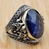 Sapphire Men Ring, Eagle Ring, Turkish Handmade Silver Men Ring, Mens Handmade Ring, Men Jewelry, Gift for Him, 925 Sterling Silver Ring Sapphire Men Ring, Eagle Ring, Turkish Handmade Silver Men Ring, Mens Handmade Ring, Men Jewelry, Gift for Him, 925 Sterling Silver Ring
