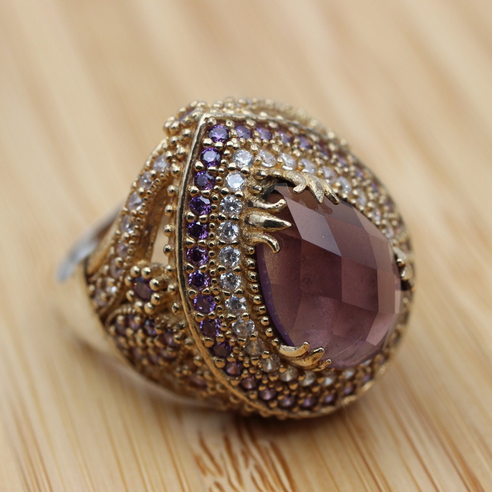 Amethyst Set, Authentic Set, Handmade Set Women, Turkish Handmade, Ladies Jewelry Set, Earring, Pendant, Ladies Set, 925k Sterling Silver