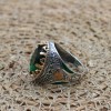 Emerald Men's Ring, Ottoman Men's Ring, Handmade Men's Ring, Turkish Handmade Men's Ring, Men's Jewelry, Gift for Him, 925 Sterling Silver