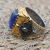 Sapphire Men's Ring, Lion Men's Ring, Turkish Handmade Men's Ring, Gold Plated Men Ring, Men's Jewelry, Gift for Him, 925 Sterling Silver Sapphire Men's Ring, Lion Men's Ring, Turkish Handmade Men's Ring, Gold Plated Men Ring, Men's Jewelry, Gift for Him, 925 Sterling Silver