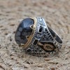 Agate Men's Ring, Handmade Men's Ring, Turkish Handmade Silver Ring, Ottoman Mens Ring, Mens Jewelry, Gift for Him, 925 Sterling Silver Ring
