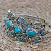 Turquoise Bracelet, Ottoman Bracelet, Handmade Bracelet, Bangle Cuff, Turkish Handmade, Bangle Bracelet, Gift for Her, 925k Sterling Silver
