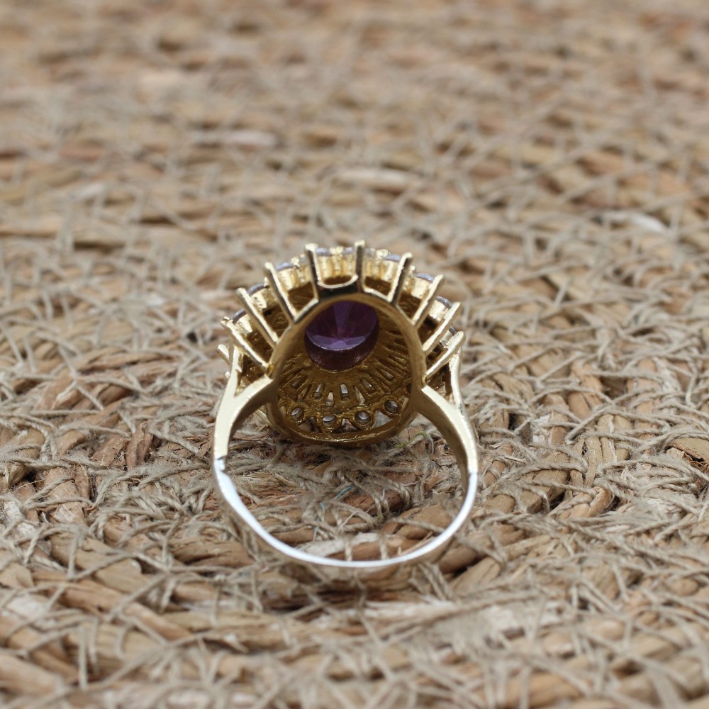 Amethyst Ring, Handmade Women's Ring, Turkish Handmade, Silver Ladies Ring, Ottoman Ring, Authentic, Ladies Ring, 925k Sterling Silver Ring,