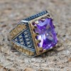 Amethyst Men's Ring, Mens Handmade Ring, Turkish Handmade Silver Men Ring, Ottoman Men Ring, Men Jewelry, Gift for Him, 925k Sterling Silver