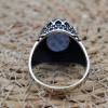 Turkish Handmade Silver Men Ring, Mens Handmade Ring, Ottoman Ring, Sapphire Ring, Men's Jewelry, Gift for Him, 925k Sterling Silver Ring
