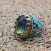 Men's Handmade Ring, Turkish Handmade Ring, Ottoman Men's Ring, Tourmaline Men's Ring, Men's Jewelry, Gift for Him, 925k Sterling Silver Men's Handmade Ring, Turkish Handmade Ring, Ottoman Men's Ring, Tourmaline Men's Ring, Men's Jewelry, Gift for Him, 925k Sterling Silver