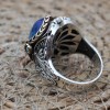 Mens Handmade Ring, Turkish Handmade Silver Men Ring, Ottoman Ring, Aquamarine Ring, Men's Jewelry, Gift for Him, 925k Sterling Silver Ring