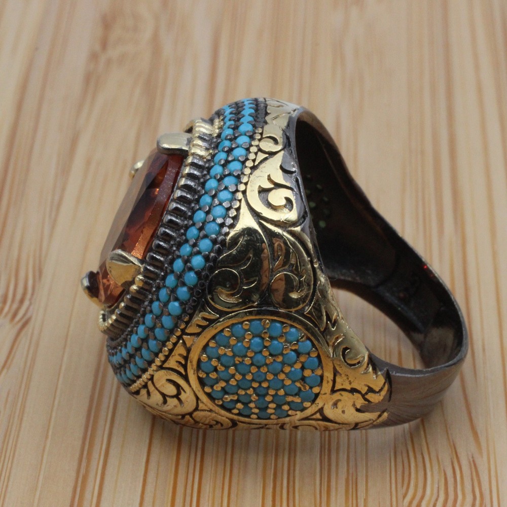 Men's Handmade Ring, Turkish Handmade, Silver Men Ring, Ottoman Ring, Alexandrite Ring, Men's Jewelry, Gold Ring, 925k Sterling Silver Ring