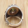 Turkish Handmade Silver Men's Ring, Men's Handmade Ring, Yemeni Ring, Mystic Topaz Ring, Ottoman Ring, Gift for Him, 925k Sterling Silver,