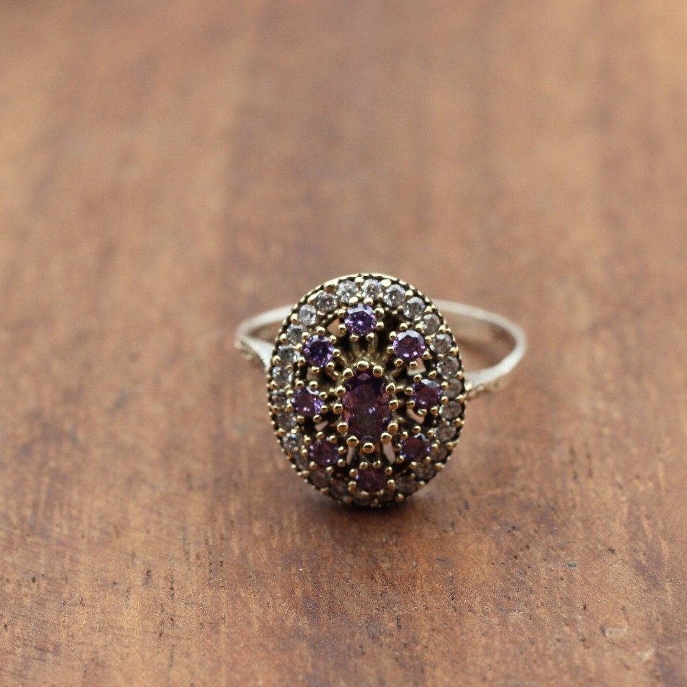 Amethyst Ladies Set, Authentic Set, Handmade Set Women, Turkish Handmade, Ladies Jewelry Set, Earring, Ladies Set, 925k Sterling Silver