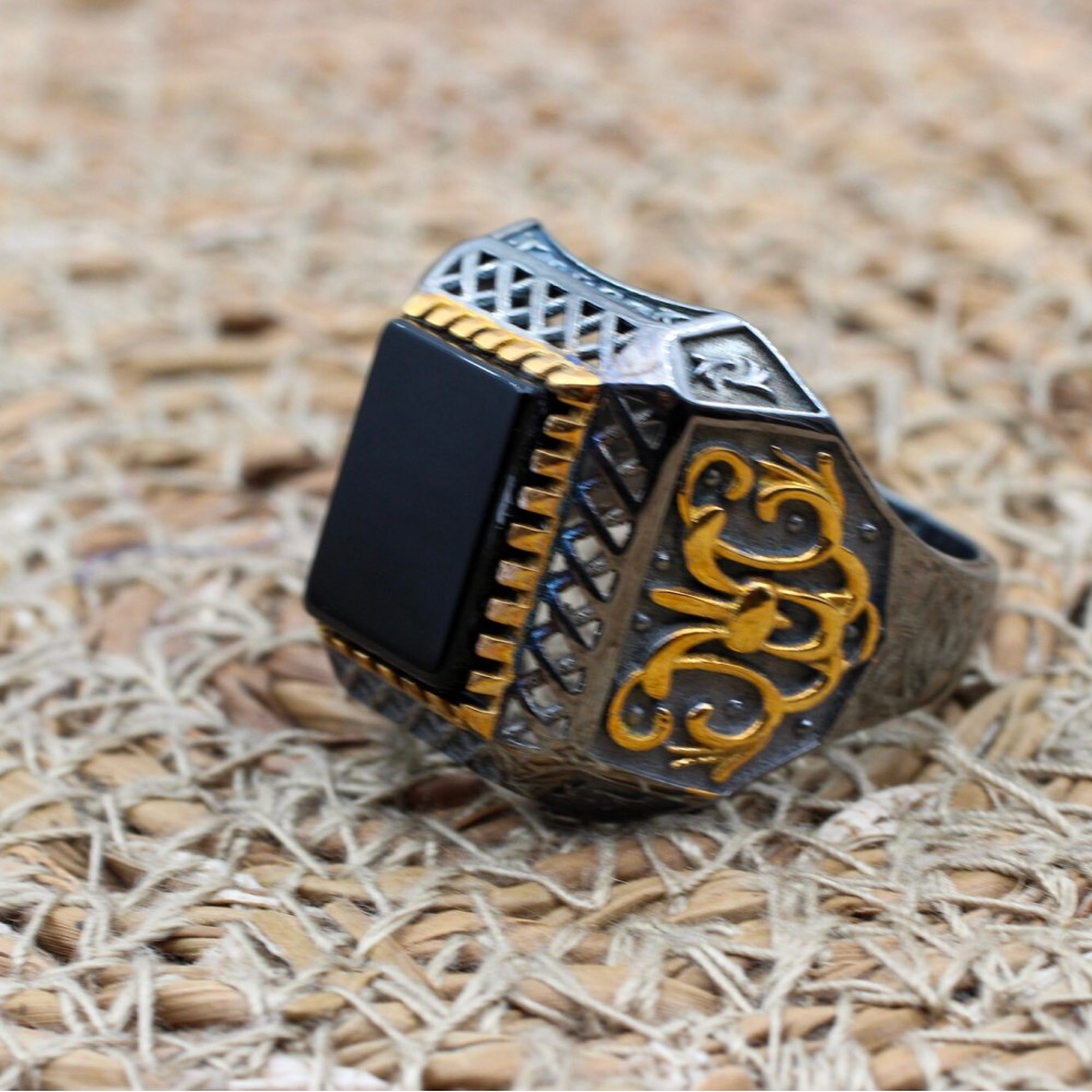 Handmade Silver Men's Ring, Onyx Men's Ring, Turkish Handmade Men's Ring, Men's Ring, Ottoman Mens Ring, Gift for Him, 925k Sterling Silver, Handmade Silver Men's Ring, Onyx Men's Ring, Turkish Handmade Men's Ring, Men's Ring, Ottoman Mens Ring, Gift for Him, 925k Sterling Silver,