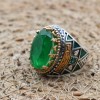 Paraiba Men's Ring, Handmade Men's Ring, Turkish Handmade Silver Men's Ring, Ottoman Ring, Men's Jewelry, Gift for Him, 925k Sterling Silver Paraiba Men's Ring, Handmade Men's Ring, Turkish Handmade Silver Men's Ring, Ottoman Ring, Men's Jewelry, Gift for Him, 925k Sterling Silver
