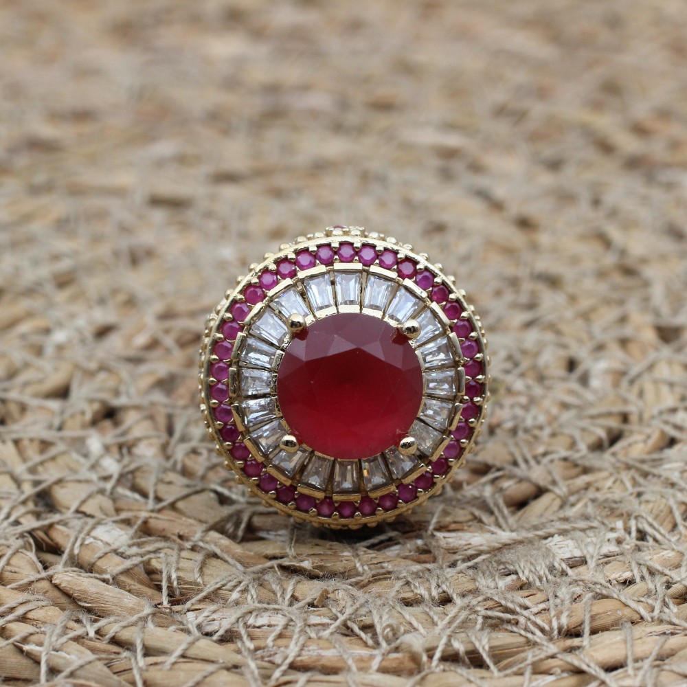 Ruby Ring, Handmade Women's Ring, Turkish Handmade Ring, Authentic Ring, Ottoman Ring, Ladies Ring, 925k Sterling Silver, Gift For Her,