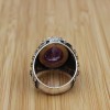 Amethyst Men's Ring, Mens Handmade Ring, Turkish Handmade Silver Men Ring, Ottoman Men Ring, Men Jewelry, Gift for Him, 925k Sterling Silver