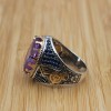 Amethyst Men's Ring, Mens Handmade Ring, Turkish Handmade Silver Men Ring, Ottoman Men Ring, Men Jewelry, Gift for Him, 925k Sterling Silver
