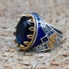 Turkish Handmade Silver Men Ring, Mens Handmade Ring, Ottoman Ring, Sapphire Ring, Men's Jewelry, Gift for Him, 925k Sterling Silver Ring Turkish Handmade Silver Men Ring, Mens Handmade Ring, Ottoman Ring, Sapphire Ring, Men's Jewelry, Gift for Him, 925k Sterling Silver Ring