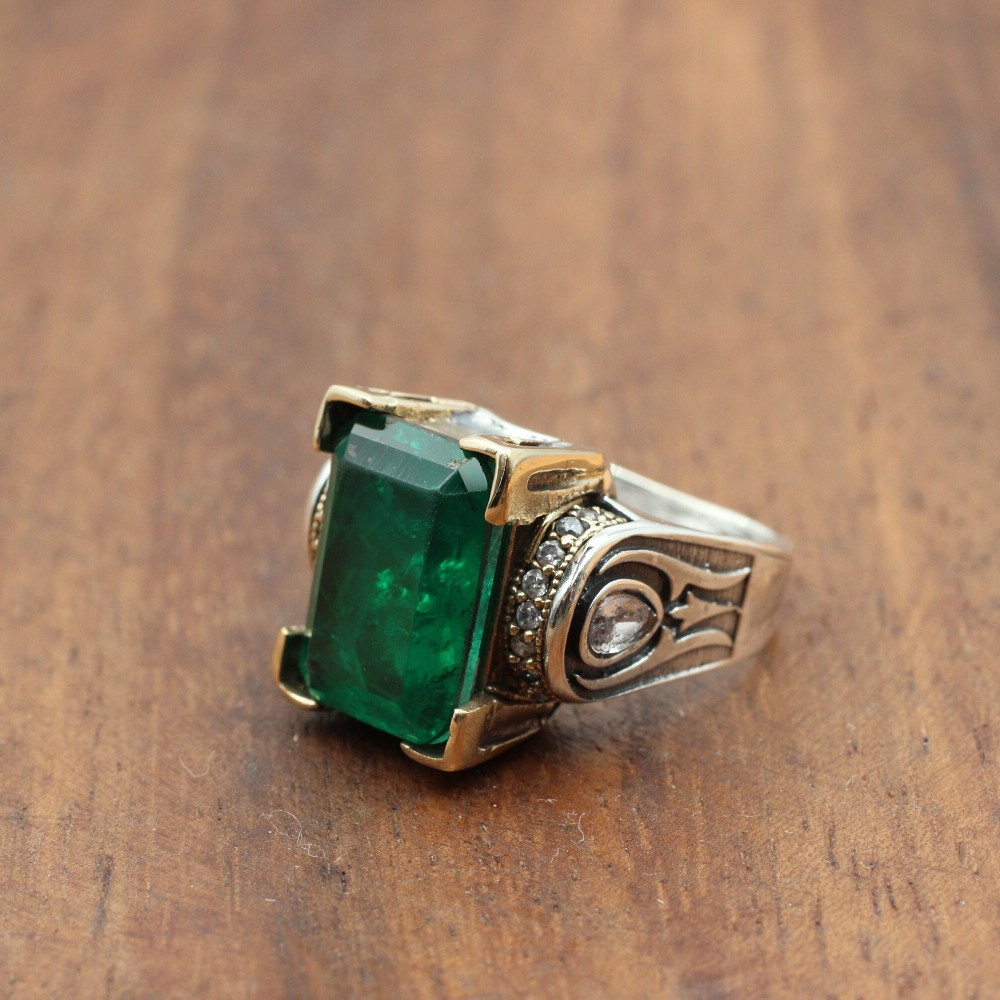 Paraiba Ladies Ring, Handmade Women's Ring, Turkish Handmade Silver Ladies Ring, Ottoman Women's Ring, Ladies Ring, 925k Sterling Silver