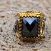 Onyx Men's Ring, Revolver Men's Ring, Turkish Handmade Men's Ring, Gold Plated Men Ring, Men's Jewelry, Gift for Him, 925 Sterling Silver