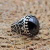 Handmade Silver Men's Ring, Onyx Men's Ring, Turkish Handmade Men's Ring, Men's Ring, Ottoman Mens Ring, Gift for Him, 925k Sterling Silver,
