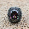 Mystic Topaz Men's Ring, Ottoman Men's Ring, Handmade Mens Ring, Turkish Handmade Mens Ring, Mens Jewelry, Gift for Him, 925 Sterling Silver Mystic Topaz Men's Ring, Ottoman Men's Ring, Handmade Mens Ring, Turkish Handmade Mens Ring, Mens Jewelry, Gift for Him, 925 Sterling Silver