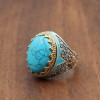 Turquoise Men's Ring, Handmade Ring, Turkish Handmade Silver Men Ring, Ottoman Ring, Men's Jewelry, Gift for Him, 925k Sterling Silver Ring Turquoise Men's Ring, Handmade Ring, Turkish Handmade Silver Men Ring, Ottoman Ring, Men's Jewelry, Gift for Him, 925k Sterling Silver Ring