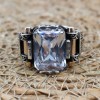 Mens Handmade Ring, Turkish Handmade Silver Men Ring, Ottoman Men Ring, Zircon Ring, Men's Jewelry, Gift for Him, 925k Sterling Silver Ring