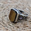Tiger Eye Men's Ring, Ottoman Men's Ring, Handmade Men's Ring, Turkish Handmade Men's Ring, Men's Jewelry, Gift for Him, 925 Sterling Silver Tiger Eye Men's Ring, Ottoman Men's Ring, Handmade Men's Ring, Turkish Handmade Men's Ring, Men's Jewelry, Gift for Him, 925 Sterling Silver