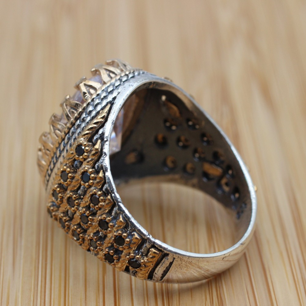 Handmade Men's Ring, Turkish Handmade Silver Ring, Ottoman Men's Ring, Zircon Men's Ring, Mens Jewelry, Gift for Him, 925k Sterling Silver, Handmade Men's Ring, Turkish Handmade Silver Ring, Ottoman Men's Ring, Zircon Men's Ring, Mens Jewelry, Gift for Him, 925k Sterling Silver,