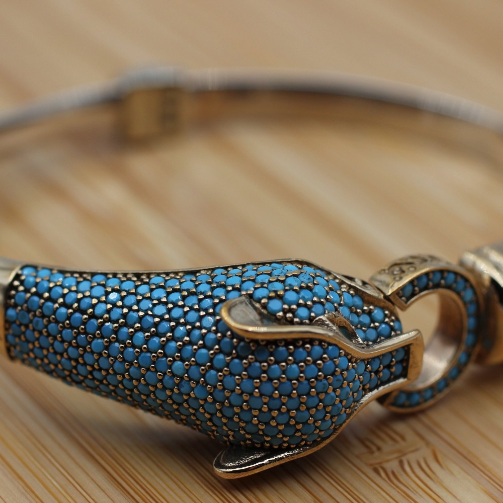 Turquoise Bracelet, Tiger Bracelet, Handmade Bracelet, Bangle Cuff, Turkish Handmade, Ottoman Bracelet, Gift For Her, 925k Sterling Silver Turquoise Bracelet, Tiger Bracelet, Handmade Bracelet, Bangle Cuff, Turkish Handmade, Ottoman Bracelet, Gift For Her, 925k Sterling Silver