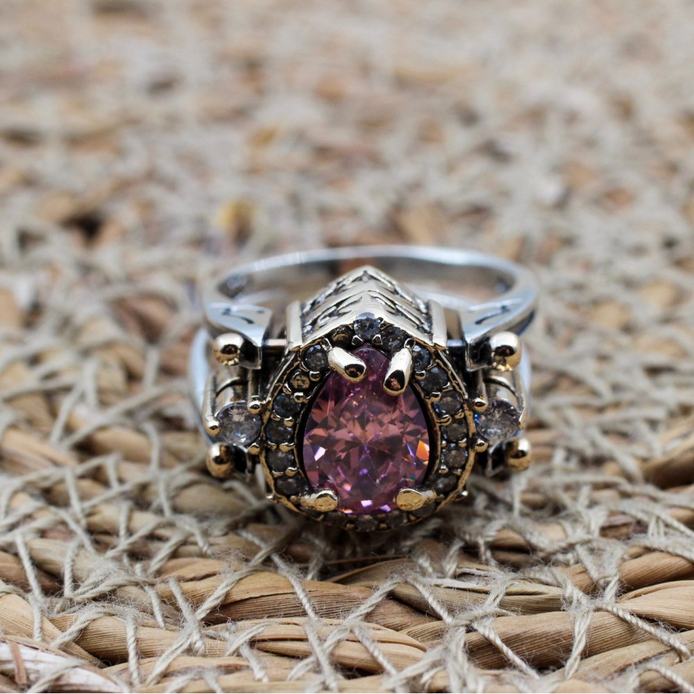 Two Stone Ladies Ring, Quartz Ladies Ring, Topaz Ring, Handmade Women Ring, Reversible Ring, Ottoman Women's Ring, 925 Sterling Silver, Two Stone Ladies Ring, Quartz Ladies Ring, Topaz Ring, Handmade Women Ring, Reversible Ring, Ottoman Women's Ring, 925 Sterling Silver,