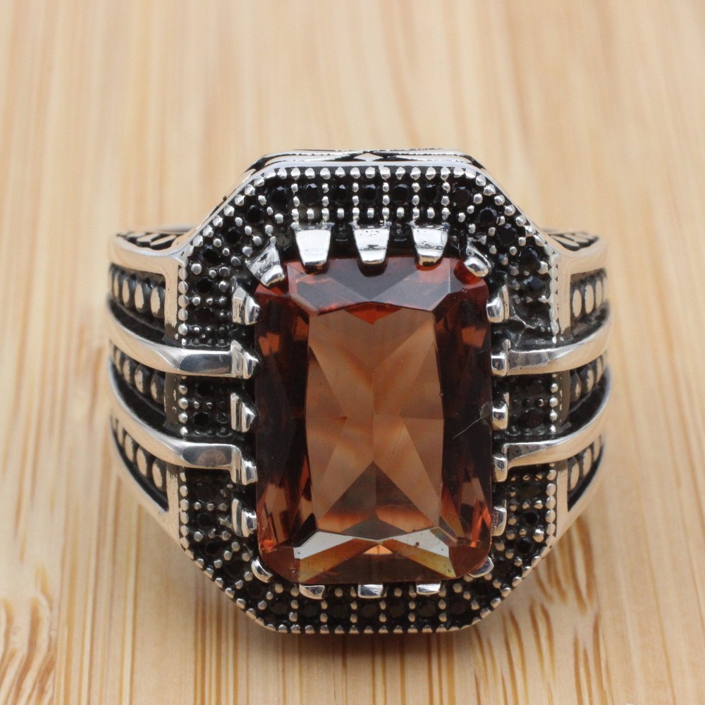 Men's Handmade Ring, Turkish Handmade Silver Men Ring, Ottoman Ring, Alexandrite Ring, Men's Jewelry, Alexandrite, 925k Sterling Silver Ring