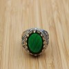 Emerald Men's Ring, Handmade Mens Ring, Turkish Handmade Silver Ring, Ottoman Men Ring, Men's Jewelry, Gift for Him, 925k Sterling Silver