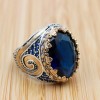 Men's Handmade Ring, Turkish Handmade Silver Men Ring, Ottoman Men's Ring, Sapphire Ring, Men's Jewelry, Gift for Him, 925k Sterling Silver Men's Handmade Ring, Turkish Handmade Silver Men Ring, Ottoman Men's Ring, Sapphire Ring, Men's Jewelry, Gift for Him, 925k Sterling Silver