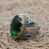 Emerald Men's Ring, Ottoman Men's Ring, Handmade Men's Ring, Turkish Handmade Men's Ring, Men's Jewelry, Gift for Him, 925 Sterling Silver