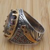 Turkish Handmade Silver Men's Ring, Men's Handmade Ring, Yemeni Ring, Mystic Topaz Ring, Ottoman Ring, Gift for Him, 925k Sterling Silver,