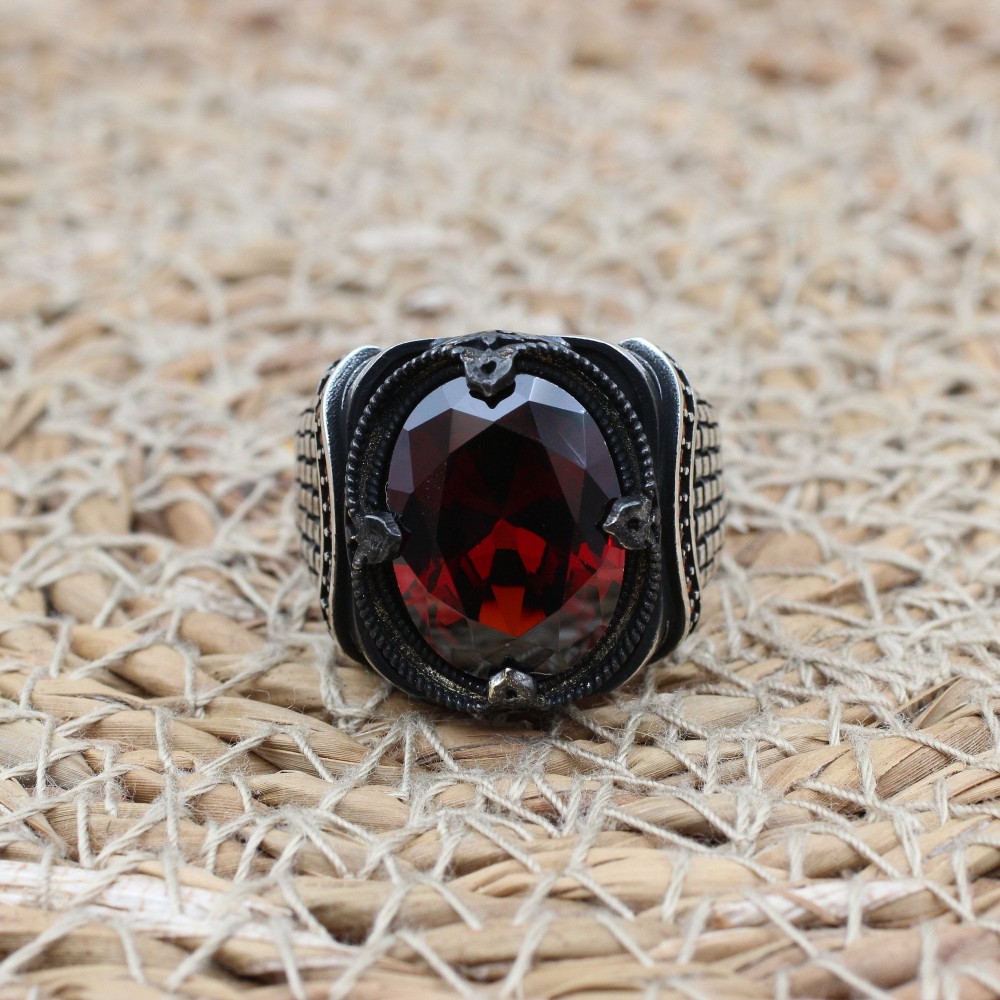 Mens Handmade Ring, Turkish Handmade Silver Men Ring, Ottoman Men Ring, Ruby Ring, Men's Jewelry, Gift for Him, 925k Sterling Silver Ring Mens Handmade Ring, Turkish Handmade Silver Men Ring, Ottoman Men Ring, Ruby Ring, Men's Jewelry, Gift for Him, 925k Sterling Silver Ring