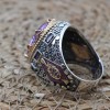 Amethyst Men's Ring, Mens Handmade Ring, Turkish Handmade Silver Men Ring, Ottoman Men Ring, Men Jewelry, Gift for Him, 925k Sterling Silver