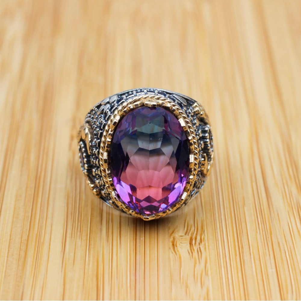 Men's Handmade Ring, Turkish Handmade Ring, Ottoman Men's Ring, Tourmaline Men's Ring, Men's Jewelry, Gift for Him, 925k Sterling Silver Men's Handmade Ring, Turkish Handmade Ring, Ottoman Men's Ring, Tourmaline Men's Ring, Men's Jewelry, Gift for Him, 925k Sterling Silver