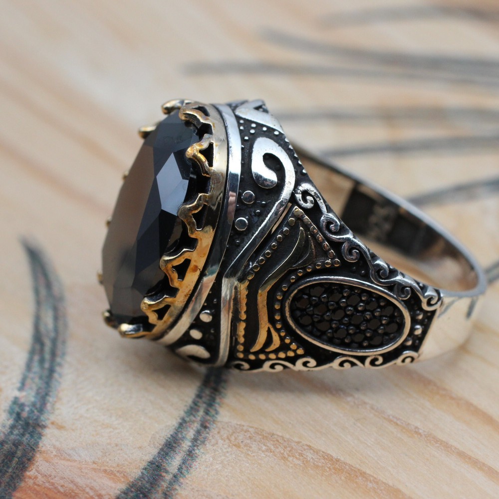 Onyx Men Ring, Handmade Men Ring, Turkish Handmade Silver Men's Ring, Ottoman Men Ring, Men Jewelry, Gift for Him, 925k Sterling Silver Ring Onyx Men Ring, Handmade Men Ring, Turkish Handmade Silver Men's Ring, Ottoman Men Ring, Men Jewelry, Gift for Him, 925k Sterling Silver Ring