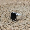 Handmade Silver Men's Ring, Onyx Men's Ring, Turkish Handmade Men's Ring, Men's Ring, Ottoman Mens Ring, Gift for Him, 925k Sterling Silver,