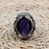 Amethyst Men's Ring, Ottoman Men's Ring, Handmade Men's Ring, Turkish Handmade Men's Ring, Men's Jewelry, Gift for Him, 925 Sterling Silver