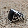 Handmade Silver Men's Ring, Onyx Men's Ring, Turkish Handmade Men's Ring, Men's Ring, Ottoman Mens Ring, Gift for Him, 925k Sterling Silver,