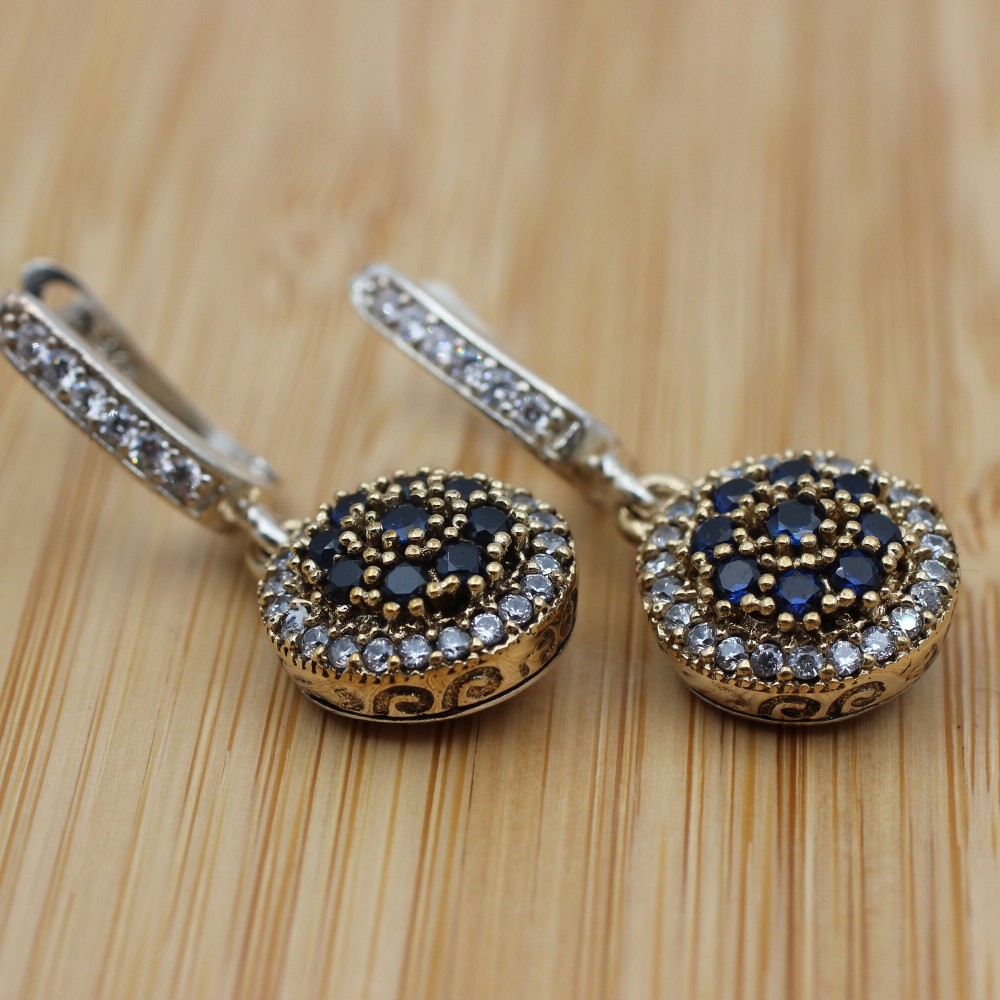 Sapphire Set, Authentic Set, Handmade Set Women, Turkish Handmade, Ladies Jewelry Set, Earring, Pendant, Ladies Set, 925k Sterling Silver
