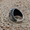 Turkish Handmade Silver Men's Ring, Men's Handmade Ring, Yemeni Men's Ring, Onyx Ring, Ottoman Ring, Gift for Him, 925k Sterling Silver,