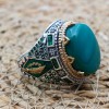 Turquoise Men's Ring, Handmade Ring, Turkish Handmade Silver Men Ring, Ottoman Ring, Men's Jewelry, Gift for Him, 925k Sterling Silver Ring
