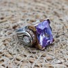 Amethyst Ring, Handmade Women Ring, Turkish Handmade Silver Ring, Ottoman Ring, Authentic Ladies Ring, 925k Sterling Silver, Zircon Ring,
