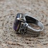 Amethyst Men's Ring, Mens Handmade Ring, Turkish Handmade Silver Men Ring, Ottoman Men Ring, Men Jewelry, Gift for Him, 925k Sterling Silver