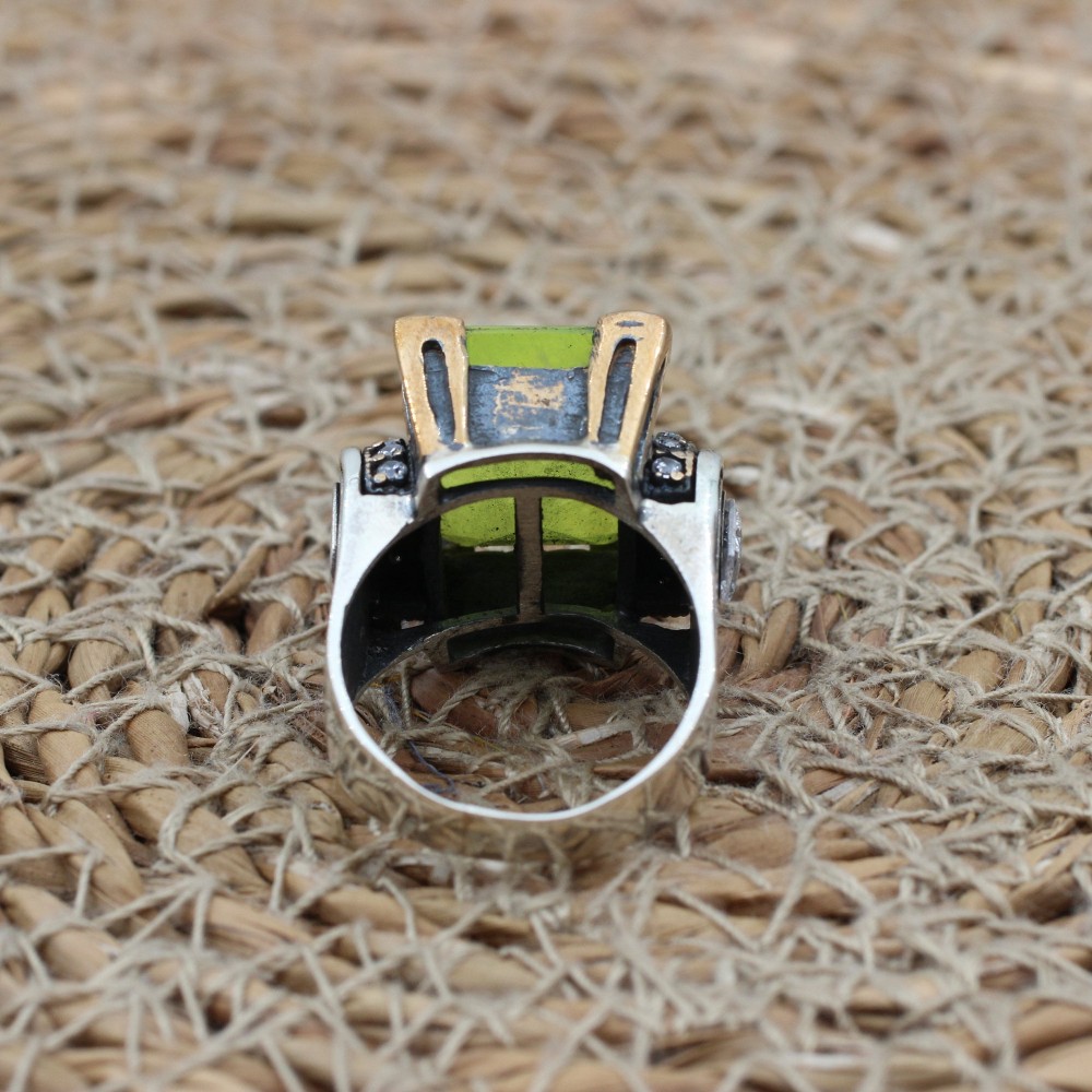 Paraiba Ladies Ring, Handmade Women's Ring, Turkish Handmade Silver Ladies Ring, Ottoman Women's Ring, Ladies Ring, 925k Sterling Silver