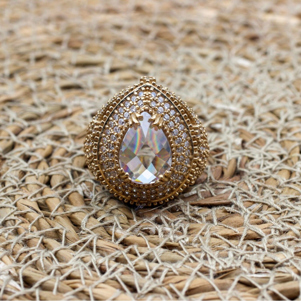 Handmade Women Ring, Zircon Ring, Turkish Handmade Ring, Authentic Ring, Ottoman Women Ring, Women Ring, Ladies Ring, 925k Sterling Silver,