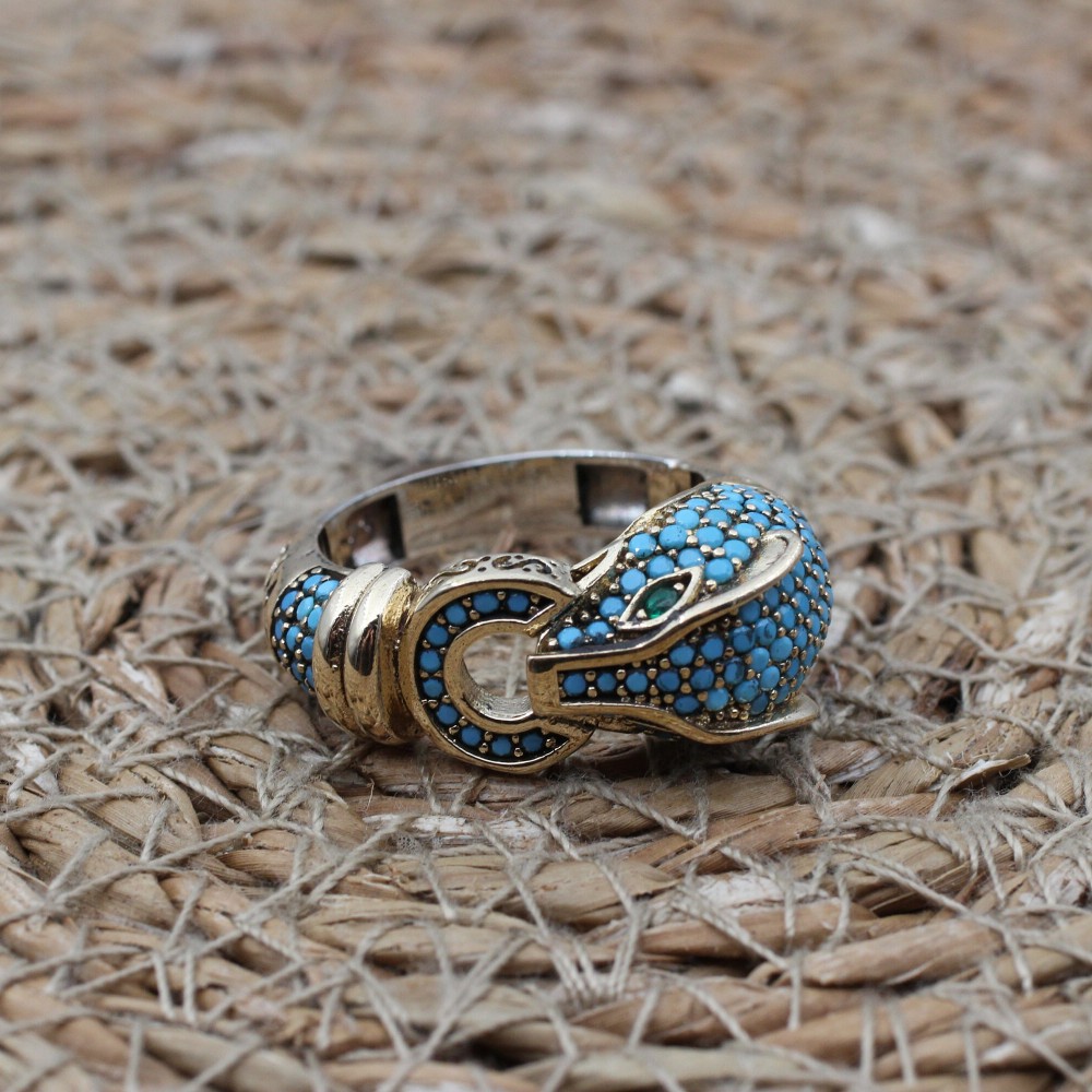 Turquoise Tiger Ring, Handmade Women Ring, Turkish Handmade Silver Ladies Ring, Women Ring, Ladies Ring, 925k Sterling Silver, Tiger Ring,